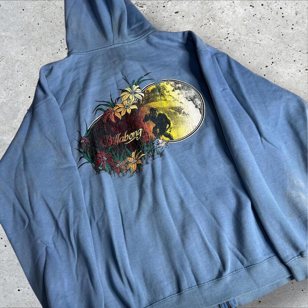 Y2K Billabong‎ Cotton Full Zip Hoodie Size M